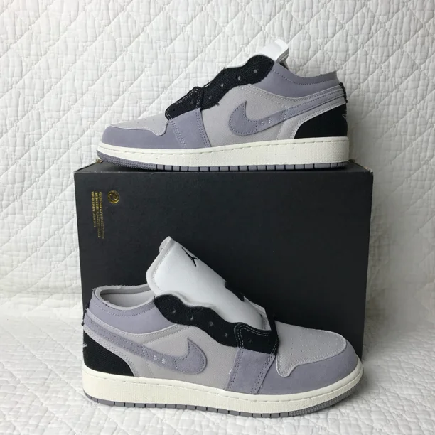 Ni - ke Ni - ke Air Jordan 1 Low SE Craft (GS) Shoes Youth Kid’s SZ 7Y Gray FD9088-002
