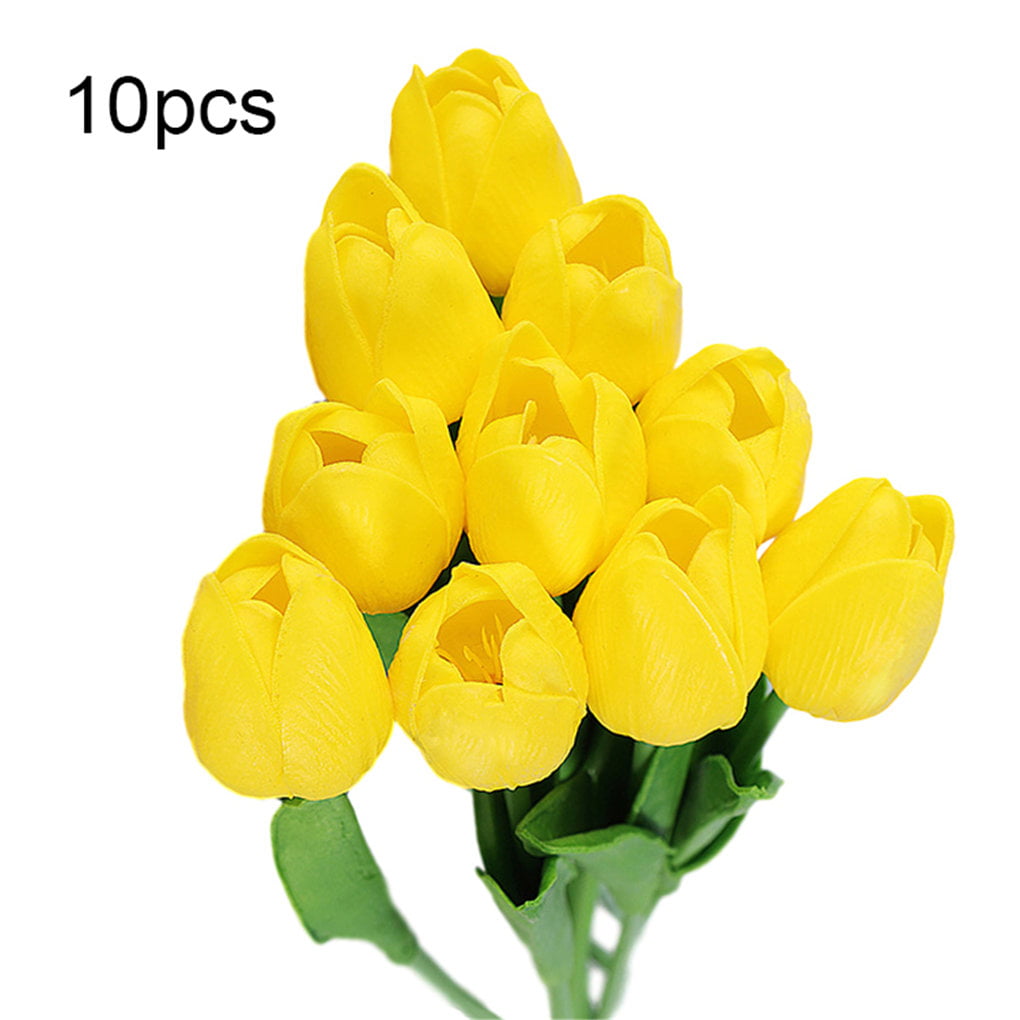 Faux Decorations Pack of 2 Artificial Crocus Spray 23 cm Tall Yellow Flowers 
