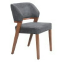 Sunobu Dining Chair Azure Gray & Walnut Dining Chair, Modern Style, Cozy polyester linen fabric, Rubberwood, Indoor Dining