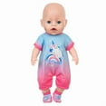 thumbnail image 5 of AlevRam 3 Pack 18 inch Doll Summer Outfits – Cute Bird and Cloud Print Dress, Bunny Sleeping on Moon Swimsuit with Swim Cap, Unicorn Print Romper – Fits for 18 inch Dolls, 5 of 7