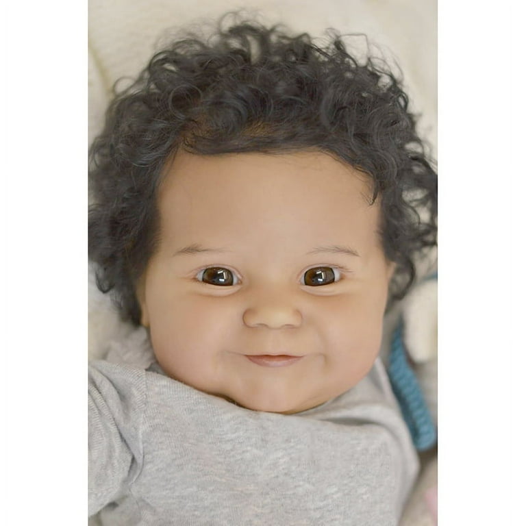 ADFO 50cm Black Bebe Reborn Dolls Tutti Brown Skin Realistic Baby Lifelike  Newborn Toys Baby Brown