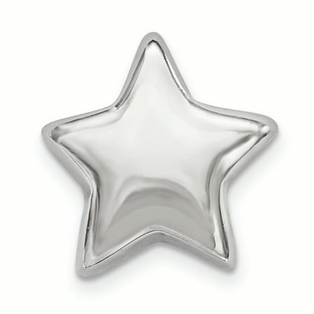 - Sterling Silver Rhodium plated Star Slide Charm QC9016
