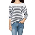 thumbnail image 2 of INSPIRE CHIC Women's Blouse Striped Color Block Long Sleeve Causal T-Shirt XS Dark Blue, 2 of 7