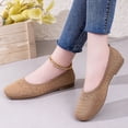 thumbnail image 6 of Hurxie Flats for Women Ballets Shoes: Comfortable Knitted Dressy Work Flats - Ladies Wedding Flat Casual Shoes Khaki, 6 of 7