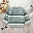 thumbnail image 4 of Boys Sweater Toddler Baby Crewneck Striped Kids Pullover Shirt Winter Warm Coat Winter Clothes Knit Sweaters 2-3 Years, 4 of 8