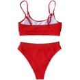 thumbnail image 2 of Ensemble Bikini String Taille Haute Côtelé 2 Pcs pour Femmes, 2 of 4