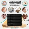 thumbnail image 2 of Canadian Linen Turkish 100% Ring Spun Cotton Luxury Bathroom Towel Set 4 Pack 27”x54” 600 GSM Thick Ultra Soft Absorbent Quick Dry  Bath towel, Pool, Spa, Shower Large Size Color Terry Towel Dark Grey, 2 of 9