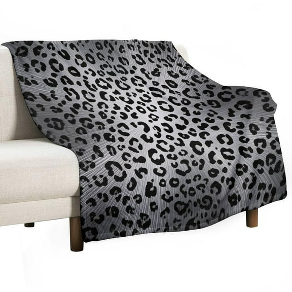 Brown Leopard Print Flannel Blanket Blanket for Couch Sofa Lightweight Bed, Super Soft Cozy Print Warm Blanket
