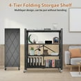 thumbnail image 2 of Jhsomdr 4-Tier Storage Shelving Unit 49"H Foldable Storage Shelves with Wheels, Heavy Duty Metal Shelves Garage Shelves No Assembly Storage Rack for Kitchen Basement Home Office, Black, 2 of 11
