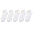 thumbnail image 1 of 5PC Women Casual Cute Little Daisy Mesh Splice Breathable Short Socks, 1 of 4