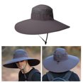 thumbnail image 5 of Mens Wide Brim Panama Hat Fedora Beach Sun Hat UPF50+, 5 of 8