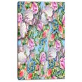 thumbnail image 2 of Pink Flower Pattern on Blue - Floral Canvas Art print, 2 of 3
