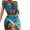 Light Blue, variant on WREESH Womens Bikini Set with Swim Skirt Bathing Suit Mini Wrap Skirt Beach Cover Up Fashion Solid Color Bikini Split Swimwear Three Piece Set Blue