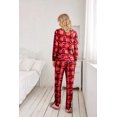 thumbnail image 3 of Ekouaer Pajama Sets Long Sleeve Jogger Sets 2 Piece Lounge Sets PJ Sets Sleepwear Loungewear for Women Red Plaid2 Large, 3 of 5