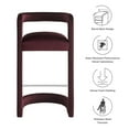 thumbnail image 2 of Modway Winslow 30.5"H Performance Velvet Barrel Back Bar Stool in Mulberry, 2 of 9