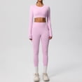 thumbnail image 5 of Afdoent Womens Workout Set Solid Color Breathable Workout Yoga Long Sleeve And Pants For Fitness Running Exercise Activewear Outfit Track Suits, 5 of 5