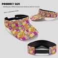 thumbnail image 7 of Aplkyhs Colorful Hippie Flower Women's Golf Shirt and Sun Visor Hat Set Fit Plain 3/4 Sleeve Golf Shirts Sports Sun Visor Hat for Shopping and Daily Wear Breathable Fabric Quarter Zip, 7 of 7