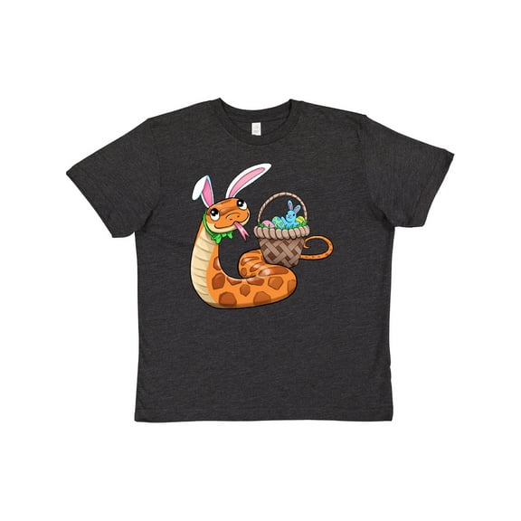 Inktastic Easter Cute Snake with Basket and Bunny Ears Youth T-Shirt