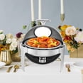 thumbnail image 3 of Ourlova Plateau à Rouler Anti-Frottement Buffet 6 Pintes Rond en Acier Inoxydable Chafer pour Traiteur Serveurs de Buffet et Réchauffeurs avec Fenêtre en Verre pour Mariages Fêtes Banquet Événements Remise des Diplômes, 3 of 7