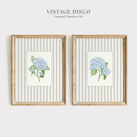 Luvia Neutral Nancy Meyers Inspired Hydrangea Set Coastal Grandmother, French Country Cottagecore Decor, Vintage Floral, Modern Wall Decor Set 2 Prints 8x12 UNFRAMED