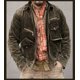 thumbnail image 2 of Chaqueta de pana para hombre, estilo occidental, abrigo vintage americano, 2 of 5