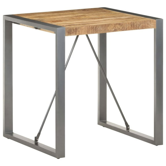 vidaXL Dining Table 27.6"x27.6"x29.5" Solid Rough Mango Wood