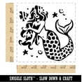 thumbnail image 2 of Elegant Mermaid Maiden with Butterfly Fish Self-Inking Rubber Stamp Ink Stamper - Black Ink - Large 1-1/2 Inch, 2 of 7