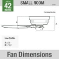 thumbnail image 6 of Hunter 42 inch Indoor Ceiling Fan No Light - White Ceiling Fan without Light, Low Profile Mount, 5 Blades, For Bedroom, Living Room, or Kitchen, Pull Chain - Low Profile IV 51059, Snow White, 6 of 10
