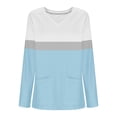 thumbnail image 5 of ATOYSOY Women's V Neck Sweatshirts Outwear Loose Scrubs Tops Pockets Casual Shirts Solid Color Pullover Pockets Workout Long Sleeve Tees Fall Winter Fashion White M, 5 of 5