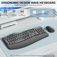 thumbnail image 2 of Wireless Keyboard and Mouse Combo,2.4G Full Size Wave Keys Ergonomic Keyboard with Wrist Rest for Natural Typing, 3 DPI Adjustable Ergonomic Silent Mouse for Computer/Laptop/Windows/Mac (Gray), 2 of 4
