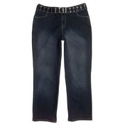 No Boundaries - Juniors' Plus Riveting Belted Stretch Jean