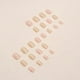 thumbnail image 3 of 24pcs Short Square False Nails Nude Pink Press on Nails Glitter Gold Fake Nails Stick on Nails Removable Glue-on Nails Acrylic Full Cover Nails Women, 3 of 4
