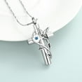 thumbnail image 4 of Prayer Cross with Sunflower and Hummingbird Stainless Steel Cremation Jewelry for Ashes Holder Urn Necklace for Ashes of Loved One, 4 of 5