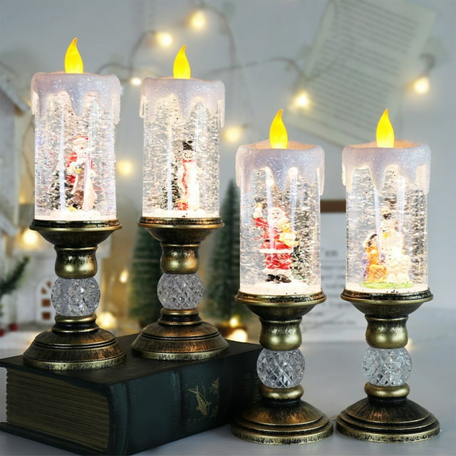 Fiudx Luz Nocturna Navideña de Resina, Adorno Luminoso Retro, Diseño de Caja de Música, Bombilla Led, Decoración para Dormitorio y Sala de Estar, Segura y Compacta, 26 X 8 X 8 Cm, Funciona con Pilas.