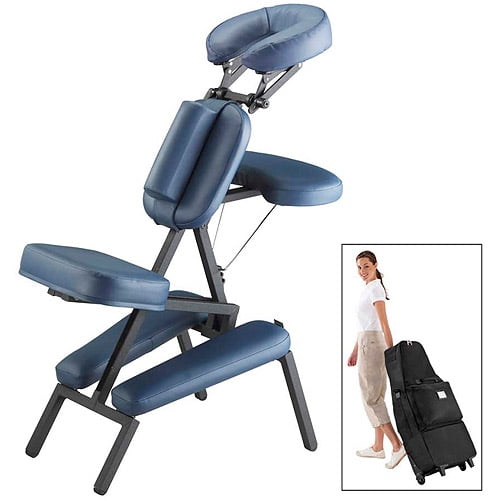 Master Professional Chair with Wheeled Carrying Case, Blue Walmart