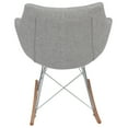 thumbnail image 6 of Modern Upholstered Rocking Chair – Small Accent Chair for Nursery, Kids, or Living Room | Nursing Chair with Curved Back & Wood Rocker Legs, Grey, 6 of 7