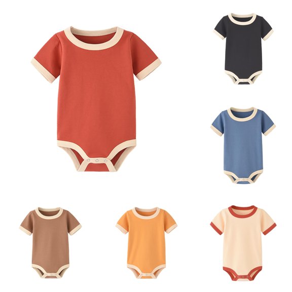 Baby Girls Bodysuits Soft Romper Outfit Breathable Casual Wear for 0-24 Months