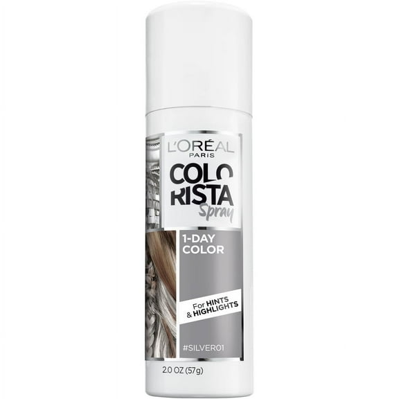 L'Oreal Paris Colorista Spray, Aerosol, Temporary Hair Color, Silver, 2 oz