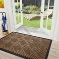 thumbnail image 6 of Sanmadrola Front Door Mat Indoor and Outdoor Welcome Mat Rubber Backing Entrance Mat Easy Clean Patio Mat Heavy Duty Entryway Doormat for Front Back Doors, Laundry Rooms, Mudrooms 18''x30'' Brown, 6 of 7