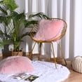 thumbnail image 3 of Lochas Modern Chair Decorative Faux Fluffy Pillow Case, Backing Hold Pillow Case/Seat Sofa Cushion Square Throw Pillow Cover, 18 x 18inch Pink, 3 of 6