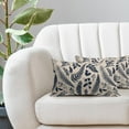 thumbnail image 5 of Navy Blue Leaf Plant Lumbar Pillow Covers 12X20 Inch Set of 2 Tropical Fern Herbs Botanical Leaves Floral Decorative Pillow Cases Vintage Cushion Case Farmhouse Home Decor for Couch Sofa Outdoor, 5 of 6