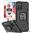 thumbnail image 1 of FYBTO Compatible with Samsung Galaxy A02S Case, Galaxy A02S Case with Tempered Glass Screen Protector [2Pcs], Shockproof [Military-Grade] Phone Cover Case with Ring Kickstand for Samsung A02S, Red, 1 of 5