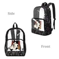 thumbnail image 2 of COEQINE Heavy Duty Clear Backpack for School 17 Inch Extra Large with Reinforced Shoulder Straps, Sturdy Fabric College Backpack for Travel Security Casual, Kawaii Cat Black, 2 of 7