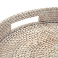 thumbnail image 2 of Round Rattan Tray, Hand Woven Serving Tray with Handles, Wicker Serving Basket, Decorative Tray for Home Decor, Natural, 2 of 9