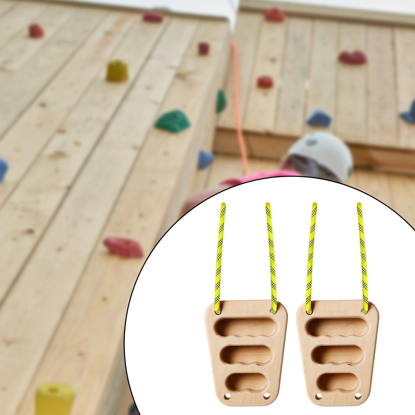 figatia 2 Pieces Wooden Rock Climbing Holds for Climbers Upper Body Workouts Training Board for Doorway Athletes