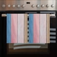 thumbnail image 2 of Blue Pink Brown Ombre Kitchen Towels Set of 2, Water Absorbent Dish Towel, Vintage Farmhouse Wooden Decorative Hand Towels - Quick Drying Cloth for Cooking Baking, 18x28 Inch, 2 of 8
