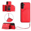thumbnail image 1 of For Samsung Galaxy S24 Case Card Holder Kickstand Skin-Touch Phone Cover with Wrist Strap - Green, 1 of 5