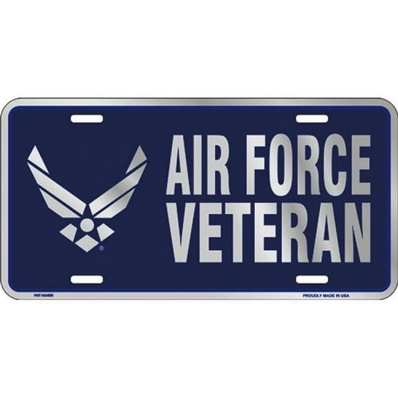 Air Force Veteran Metal License Plate
