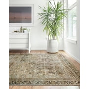 Loloi Layla Printed Oriental Distressed Olive / Charcoal 9-0 x 12-0 Area Rug