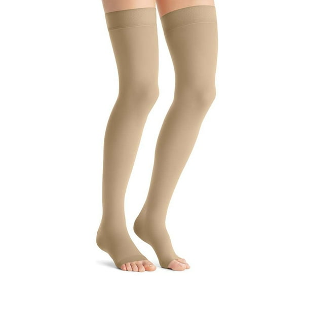 JOBST Opaque Compression Stockings, 3040 mmHg, Thigh High, Silicone